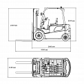 Чертеж Электропогрузчик Aurora Forklift FB16R-Li, 1.6т, Li-ion